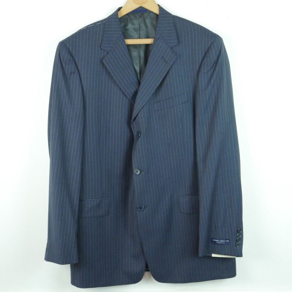 Loro Piana‎ Wool Sportcoat 44L Daniel Cremieux Blazer Jacket Blue Stripe NWT VTG